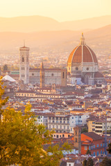 Wall Mural - View of Florence from above, Cathedral Santa Maria del Fiore (Duomo)