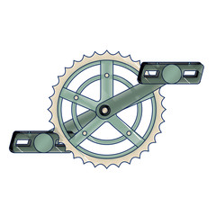 Poster - bicycle sprocket with pedal vector illustration design