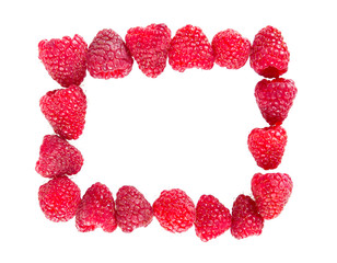 Wall Mural - raspberries isolated on white