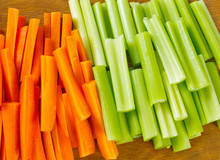 Carrot And Celery Sticks Isolated On White