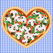 PIZZA HEART WITH MUSHROOMS