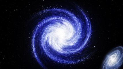 Wall Mural - several spiral milky way galaxies rotating in space filled with stars and nebulas. bright galactic c