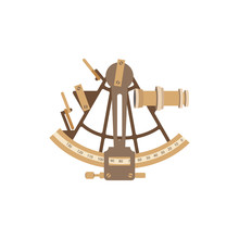 Old Ship Sextant. Vector Illustration In A Flat Style.