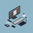 © Macrovector - Isometric Computer Workplace Composition