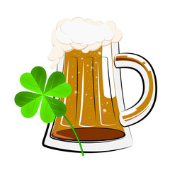 Wall Mural - St. Patrick's Day illustration - pint of dark beer