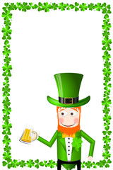 Poster - St. Patrick's Day illustration - Leprechaun holding beer