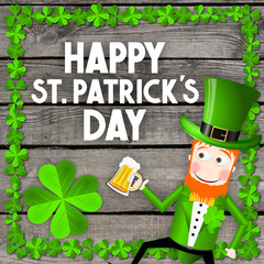 Canvas Print - Happy St. Patrick's Day - card, illustration