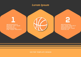 Wall Mural - Brochure or web banner design with basketball icon