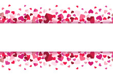 Valentines Day Floating Hearts Center Banner Repeating Vector Background 1