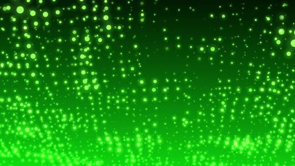 Wall Mural - abstract green dots waving form polygonal space. 3d rendering background