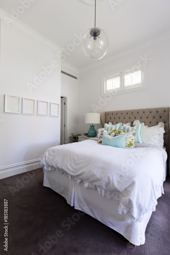 White And Pastel Blue Styled Country House Bedroom Buy