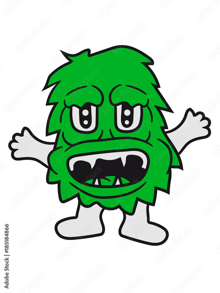 Wall Murals Haarig Suss Niedlich Frech Klein Monster Horror