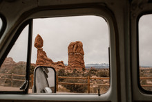 View Of Landscape Through Window Of Vehicle