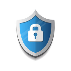 Wall Mural - Lock On Shield Icon Protection And Security Concept Vector Illustration