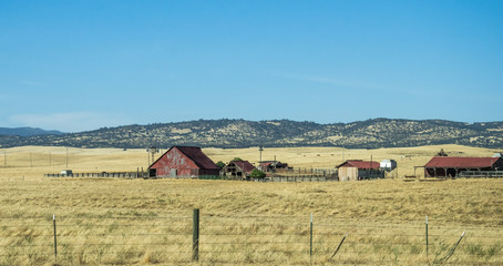 Poster - Old farm in a village in California