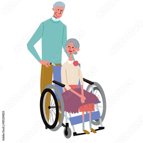 シニア 夫婦 車椅子 イラスト Stock Vector Adobe Stock シニア 夫婦 車椅子 イラスト Stock Vector Adobe Stock