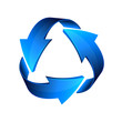Blue recycle arrows, recycle simbol, vector