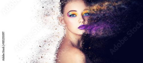 Cuadros en Lienzo portrait fashion model woman creative make up, studio photo