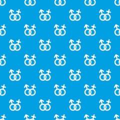 Wall Mural - Gender symbol pattern seamless blue