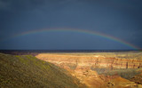 Fototapeta Tęcza - Rainbow over the Charyn canyon. Kazakhstan. Mountains