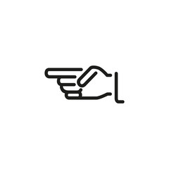 Sticker - Hand showing direction line icon