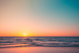 Fototapeta Zachód słońca - Beautiful sunset at Glenelg beach