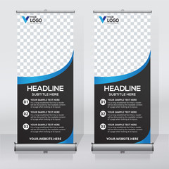 Sticker - Roll up sale banner design template, abstract background, pull up design, modern x-banner, rectangle size.