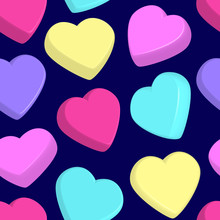Pattern With Colorful Hearts
