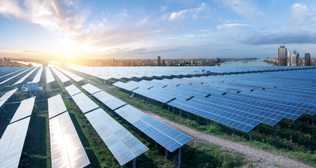 eco-environmentally friendly green energy of sustainable development of solar power plant with shang