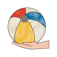 Sticker - Hand holding Beach ball