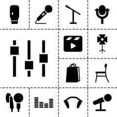 Poster - Studio icons. set of 13 editable filled studio icons