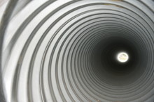 Metal Pipe Interior, Tunnel, Tube, Swirling, Spiral, Distance Light	