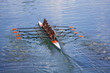 Team of rowing Four-oar women in boat
