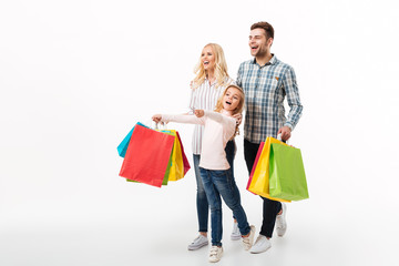 Wall Mural - Full length portrait of a cheerful family