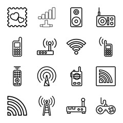 Wall Mural - wireless icons. set of 16 editable outline wireless icons