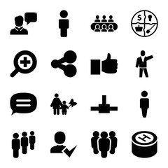 Wall Mural - Social icons. set of 16 editable filled social icons