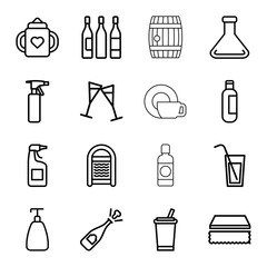 Canvas Print - Liquid icons. set of 16 editable outline liquid icons