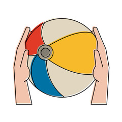 Sticker - Hands holding Beach ball