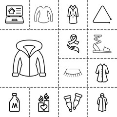 Wall Mural - Drawn icons. set of 13 editable outline drawn icons