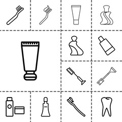 Canvas Print - Toothpaste icons. set of 13 editable outline toothpaste icons