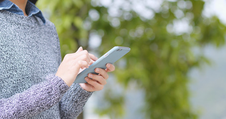 Close up of woman use of smart phone