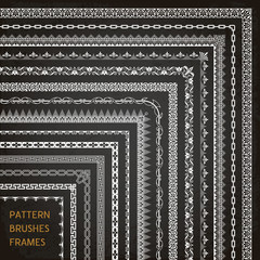 Wall Mural - border frame line pattern brushes corners 1 vector