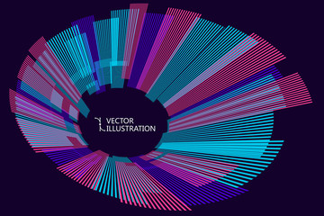 Radial abstract graphic, vector background.