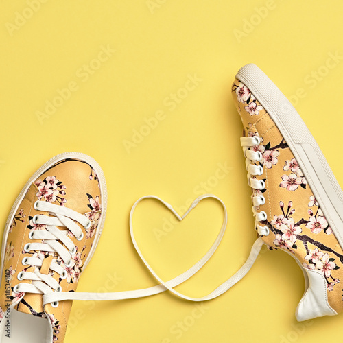 pastel yellow trainers