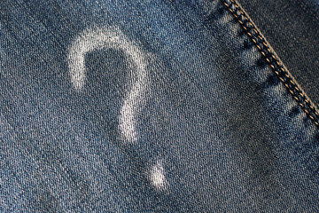 Wall Mural - A question mark with chalk on the jeans