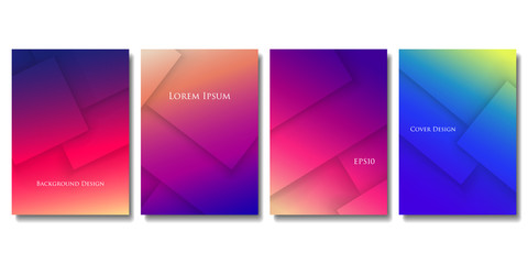 Wall Mural - Set of Vector Colorful Brochure Templates. Abstract Three Dimensional Texture with Gradient Effect. Applicable for Web Background, Banners, Posters and Fliers.