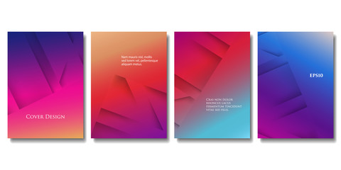 Wall Mural - Set of Vector Colorful Brochure Templates. Abstract Three Dimensional Texture with Gradient Effect. Applicable for Web Background, Banners, Posters and Fliers.