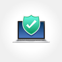 Wall Mural - Laptop Protection Shield Icon