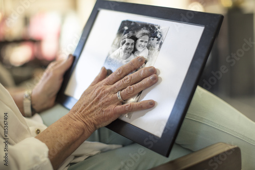 Close-up of senior woman ho...