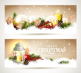 Wall Mural - traditional christmas headers or banners